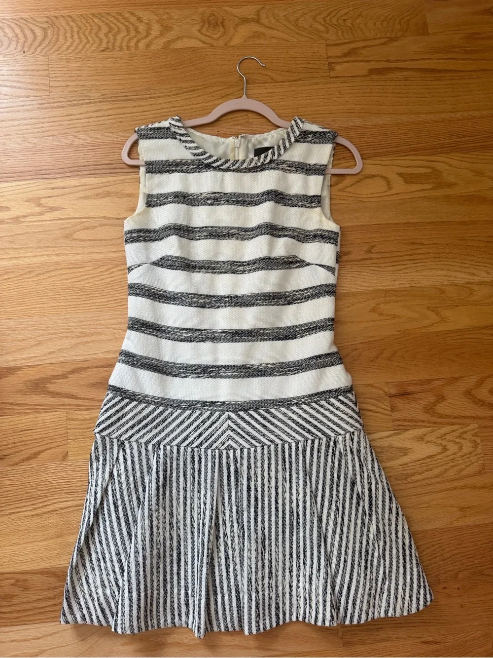 J. Crew Black and White Textured Shift Dress